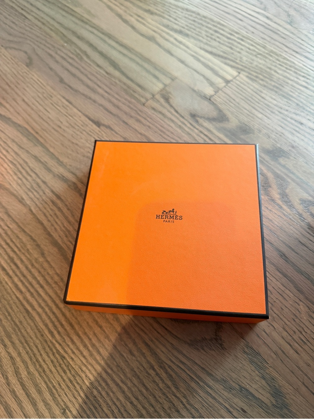 Hermes Orange Jewelry Box with Black Trim